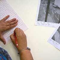 Writing a story.
